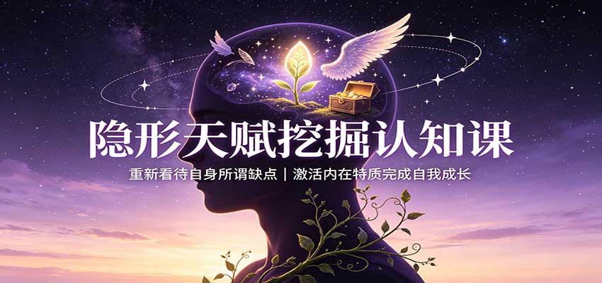 隐形天赋挖掘认知课：重新看待自身所谓缺点，激活内在特质完成自我成长亿创资源网_优质资源分享平台_一站式资源获取亿创资源网 | 优质资源分享平台_一站式资源获取