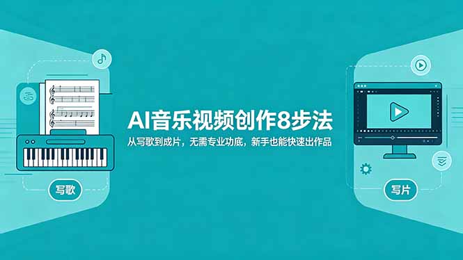 AI音乐视频创作8步法：从写歌到成片，无需专业功底，新手也能快速出作品亿创资源网_优质资源分享平台_一站式资源获取亿创资源网 | 优质资源分享平台_一站式资源获取