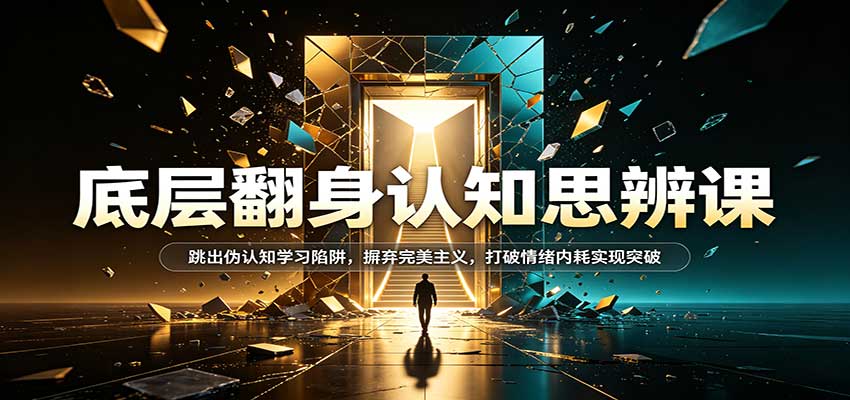 底层翻身认知思辨课：跳出伪认知学习陷阱，摒弃完美主义，打破情绪内耗实现突破亿创资源网_优质资源分享平台_一站式资源获取亿创资源网 | 优质资源分享平台_一站式资源获取