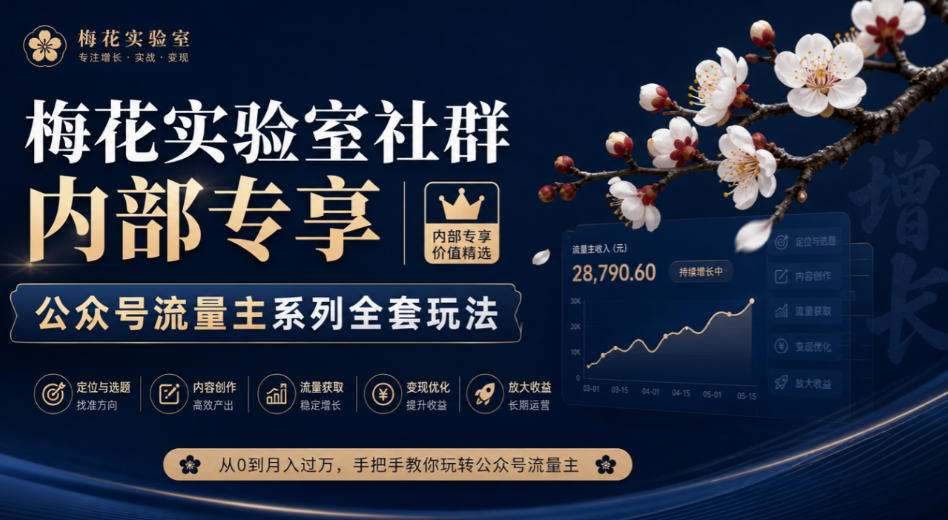 梅花实验室社群内部专享-公众号流量主系列全套玩法亿创资源网_优质资源分享平台_一站式资源获取亿创资源网 | 优质资源分享平台_一站式资源获取