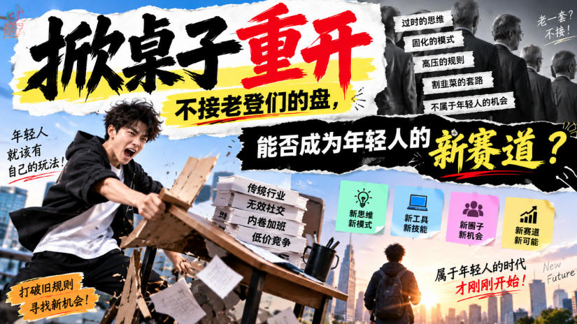 某公众号付费文章:掀桌子重开,不接老登们的盘,能否成为年轻人的新赛道?亿创资源网_优质资源分享平台_一站式资源获取亿创资源网 | 优质资源分享平台_一站式资源获取
