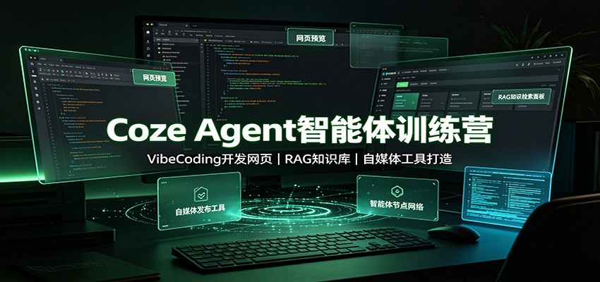 Coze Agent智能体训练营:VibeCoding开发网页,RAG知识库,自媒体工具打造亿创资源网_优质资源分享平台_一站式资源获取亿创资源网 | 优质资源分享平台_一站式资源获取