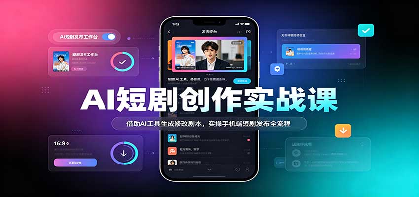 AI短剧创作实战课:借助AI工具生成修改剧本,实操手机端短剧发布全流程亿创资源网_优质资源分享平台_一站式资源获取亿创资源网 | 优质资源分享平台_一站式资源获取