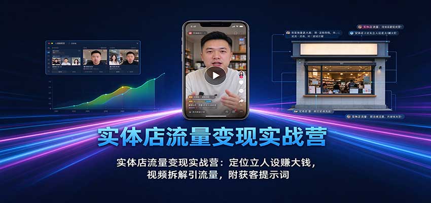 实体店流量变现实战营:定位立人设赚大钱,视频拆解引流量,附获客提示词 实体店流量变现实战营:定位立人设赚大钱,视频拆解引流量,附获客提示词