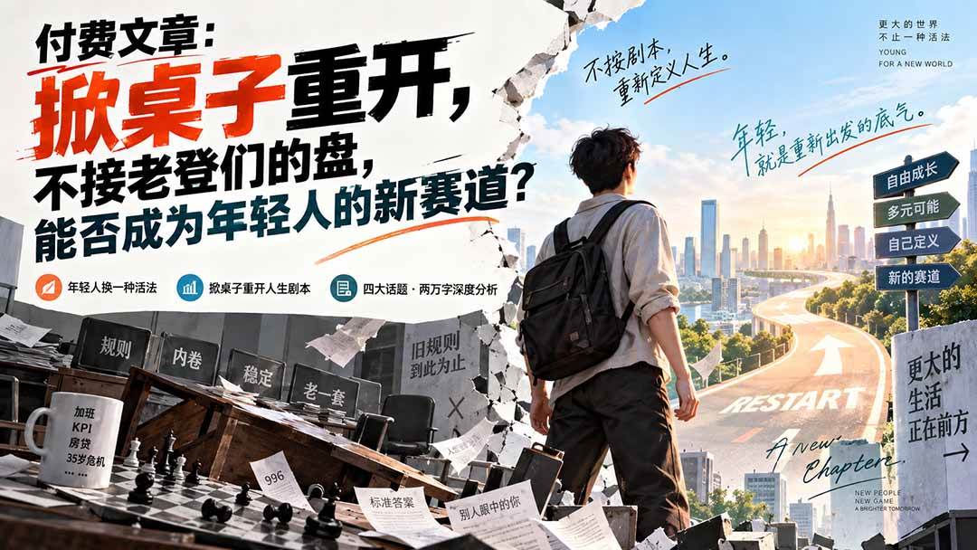（20557期）付费文章：掀桌子重开，不接老登们的盘，能否成为年轻人的新赛道？亿创资源网_优质资源分享平台_一站式资源获取亿创资源网 | 优质资源分享平台_一站式资源获取