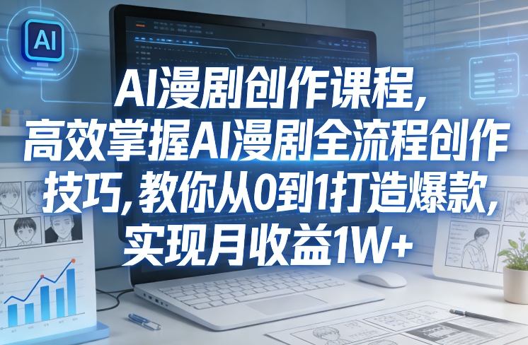 某社群AI漫剧创作课程，高效掌握AI漫剧全流程创作技巧，教你从0到1打造爆款，实现月收益1W+亿创资源网_优质资源分享平台_一站式资源获取亿创资源网 | 优质资源分享平台_一站式资源获取