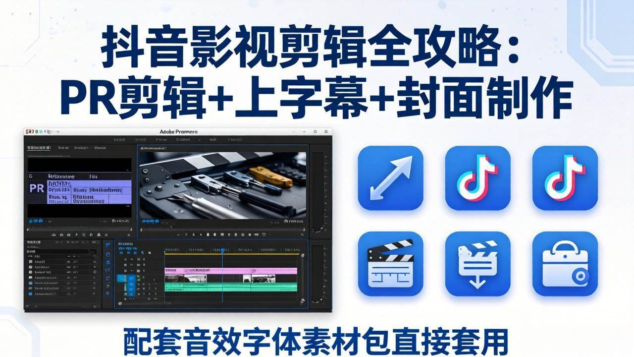 （17868期）抖音影视剪辑全攻略：PR剪辑+上字幕+封面制作，配套音效字体素材包直接套用亿创资源网_优质资源分享平台_一站式资源获取亿创资源网 | 优质资源分享平台_一站式资源获取