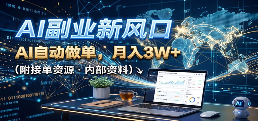 AI副业新风口，AI自动做单，月入3W+，附接单资源亿创资源网_优质资源分享平台_一站式资源获取亿创资源网 | 优质资源分享平台_一站式资源获取