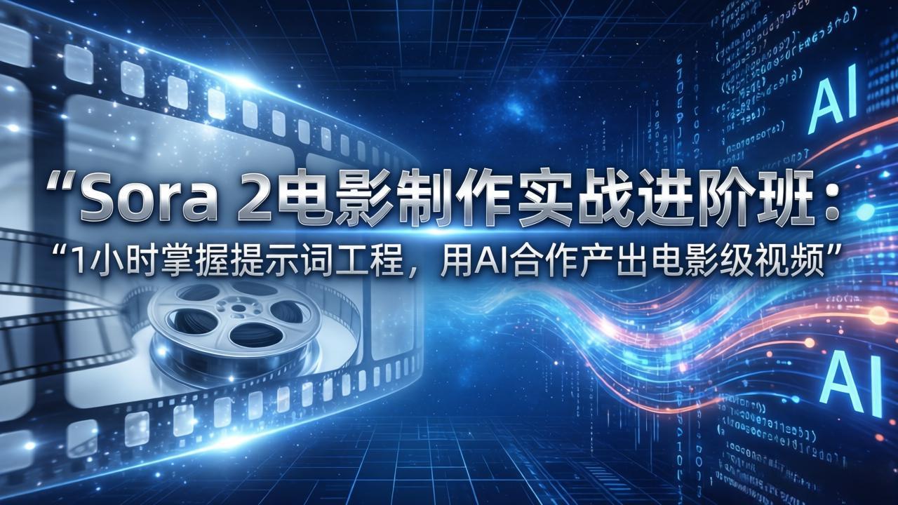 Sora 2电影制作实战进阶班：1小时掌握提示词工程，用AI合作产出电影级视频亿创资源网_优质资源分享平台_一站式资源获取亿创资源网 | 优质资源分享平台_一站式资源获取