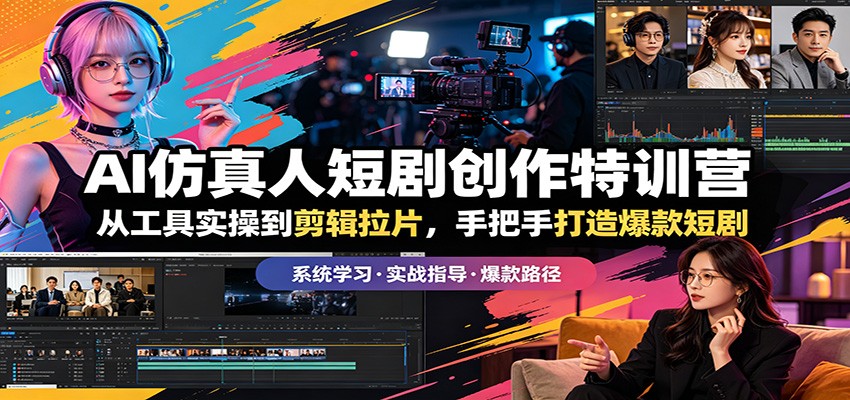 AI仿真人短剧创作特训营：从工具实操到剪辑拉片，手把手打造爆款短剧亿创资源网_优质资源分享平台_一站式资源获取亿创资源网 | 优质资源分享平台_一站式资源获取