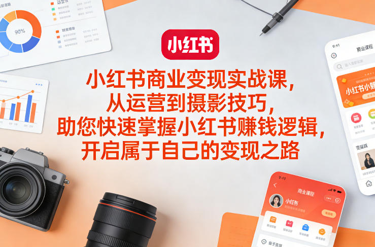 小红书商业变现实战课，从运营到摄影技巧，助您快速掌握小红书賺钱逻辑，开启属于自己的变现之路亿创资源网_优质资源分享平台_一站式资源获取亿创资源网 | 优质资源分享平台_一站式资源获取