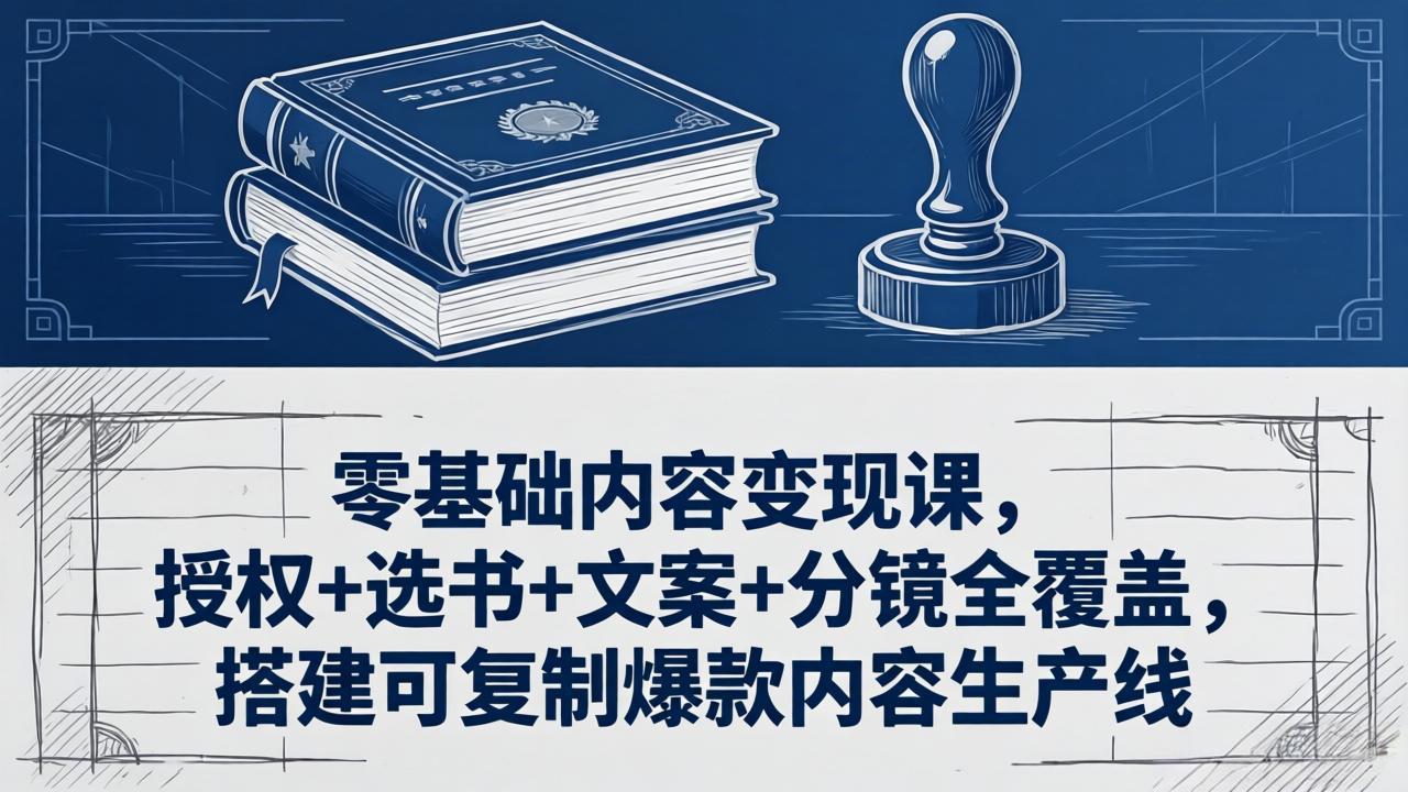 零基础内容变现课，授权+选书+文案+分镜全覆盖，搭建可复制爆款内容生产线亿创资源网_优质资源分享平台_一站式资源获取亿创资源网 | 优质资源分享平台_一站式资源获取