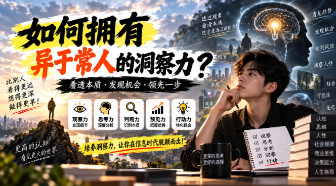 某公众号付费文章:如何拥有异于常人的洞察力?亿创资源网_优质资源分享平台_一站式资源获取亿创资源网 | 优质资源分享平台_一站式资源获取