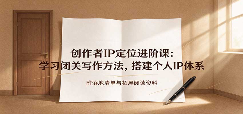 创作者IP定位进阶课：学习闭关写作方法，搭建个人IP体系，附落地清单与拓展阅读资料亿创资源网_优质资源分享平台_一站式资源获取亿创资源网 | 优质资源分享平台_一站式资源获取