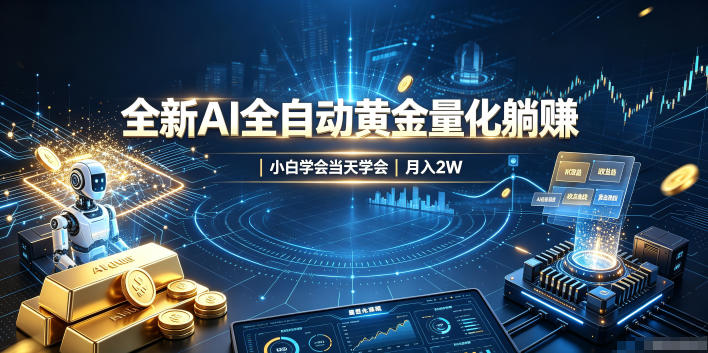 全新AI全自动黄金量化躺賺：小白学会当天学会，月入2W！【揭秘】亿创资源网_优质资源分享平台_一站式资源获取亿创资源网 | 优质资源分享平台_一站式资源获取