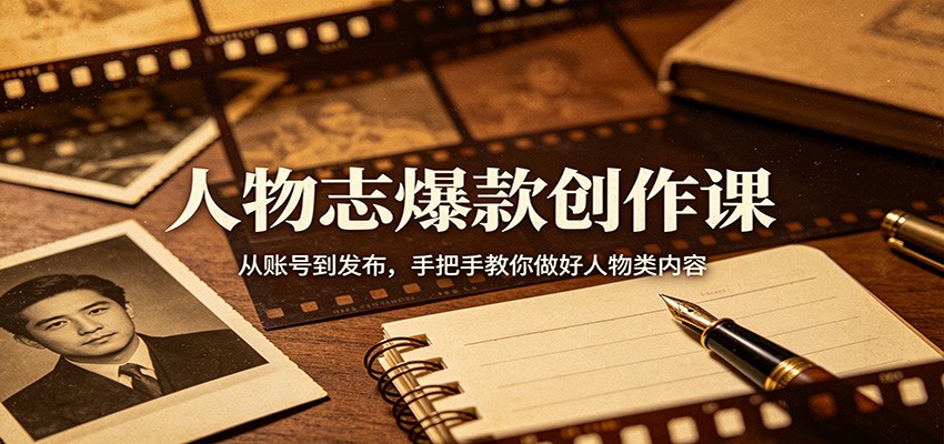 人物志爆款创作课：从账号到发布，手把手教你做好人物类内容亿创资源网_优质资源分享平台_一站式资源获取亿创资源网 | 优质资源分享平台_一站式资源获取