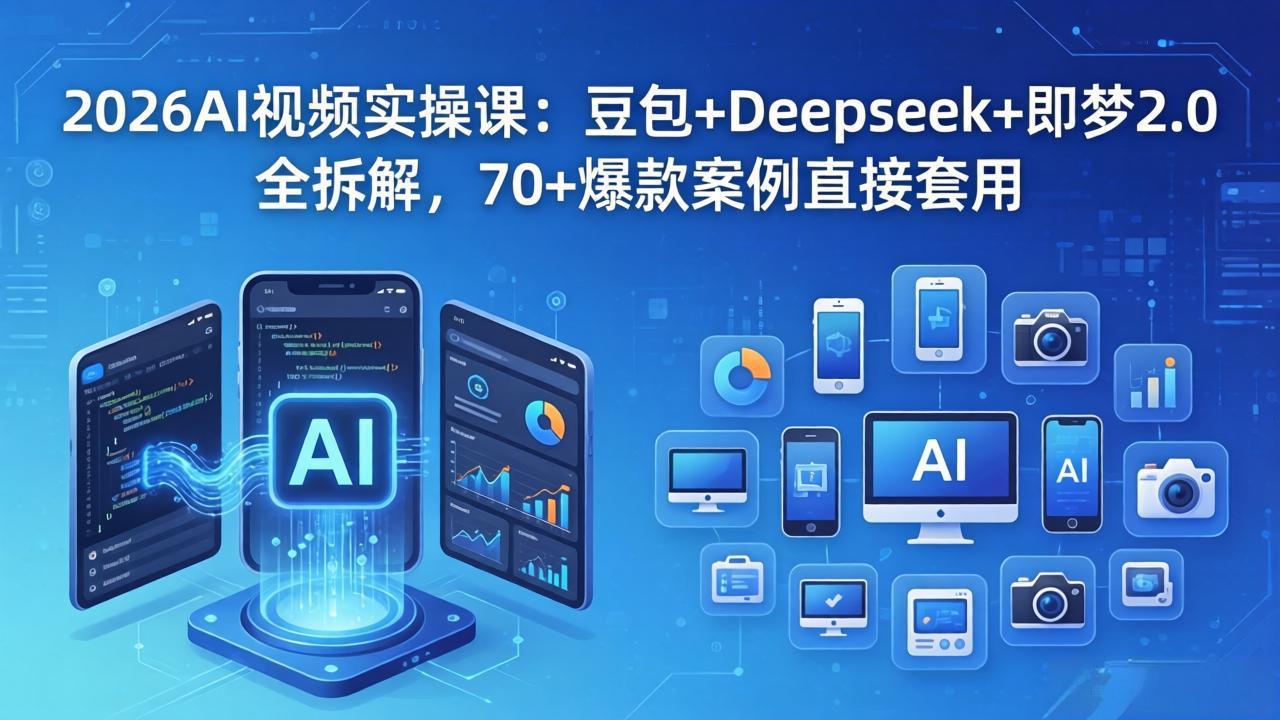 2026AI视频实操课：豆包+Deepseek+即梦2.0全拆解，70+爆款案例直接套用亿创资源网_优质资源分享平台_一站式资源获取亿创资源网 | 优质资源分享平台_一站式资源获取