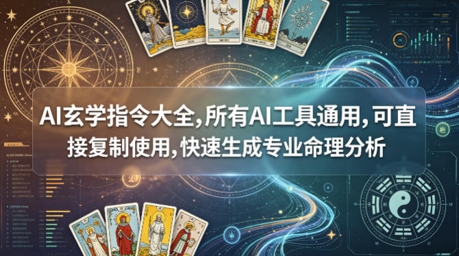 AI玄学指令大全，所有AI工具通用，可直接复制使用，快速生成专业命理分析