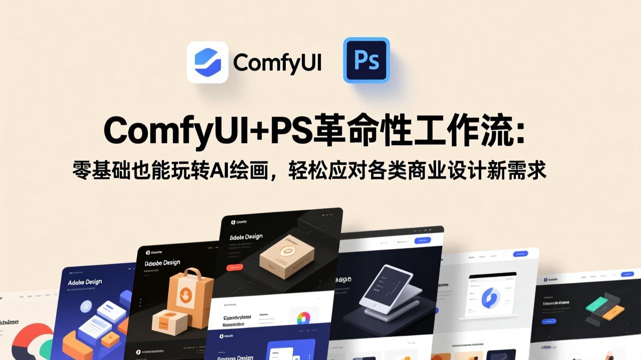 ComfyUI+PS革命性工作流：零基础也能玩转AI绘画，轻松应对各类商业设计新需求亿创资源网_优质资源分享平台_一站式资源获取亿创资源网 | 优质资源分享平台_一站式资源获取
