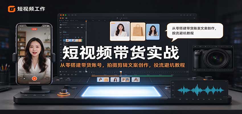 短视频带货实战：从零搭建带货账号，拍摄剪辑文案创作，投流避坑教程亿创资源网_优质资源分享平台_一站式资源获取亿创资源网 | 优质资源分享平台_一站式资源获取