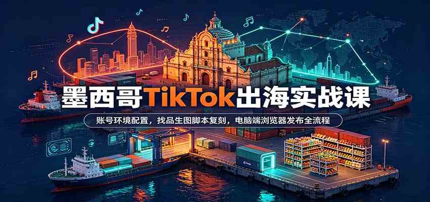 墨西哥TikTok出海实战课:账号环境配置,找品生图脚本复刻,电脑端浏览器发布全流程亿创资源网_优质资源分享平台_一站式资源获取亿创资源网 | 优质资源分享平台_一站式资源获取