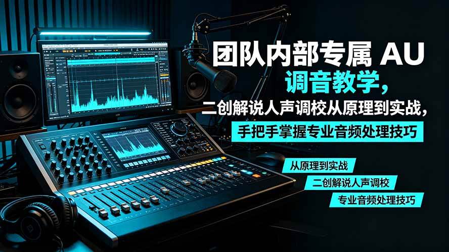 （19517期）某大佬团队内部专属 AU 调音教学，二创解说人声调校从原理到实战，手把手掌握专业音频处理技巧亿创资源网_优质资源分享平台_一站式资源获取亿创资源网 | 优质资源分享平台_一站式资源获取
