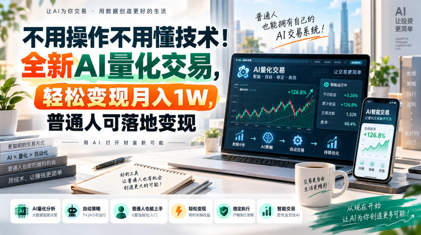 不用操作不用懂技术！全新AI量化交易，轻松变现月入1W，普通人可落地变现！【揭秘】亿创资源网_优质资源分享平台_一站式资源获取亿创资源网 | 优质资源分享平台_一站式资源获取
