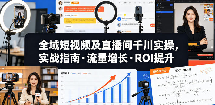 全域短视频及直播间千川实操，实战指南·流量增长·ROI提升亿创资源网_优质资源分享平台_一站式资源获取亿创资源网 | 优质资源分享平台_一站式资源获取