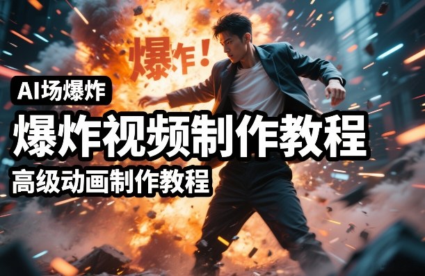 AI场景爆炸视频制作教程，利用人物实拍视频制作出高级的动画特效亿创资源网_优质资源分享平台_一站式资源获取亿创资源网 | 优质资源分享平台_一站式资源获取