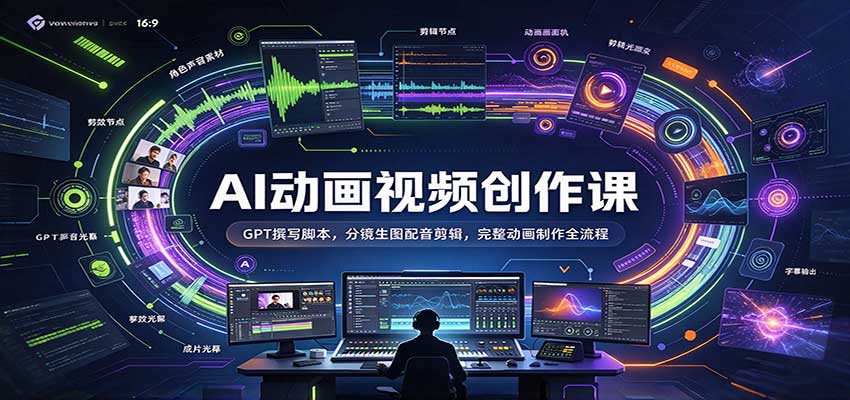 AI动画视频创作课:GPT撰写脚本,分镜生图配音剪辑,完整动画制作全流程亿创资源网_优质资源分享平台_一站式资源获取亿创资源网 | 优质资源分享平台_一站式资源获取