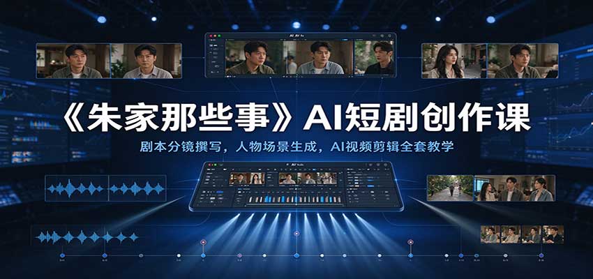 《朱家那些事》AI短剧创作课:剧本分镜撰写,人物场景生成,AI视频剪辑全套教学亿创资源网_优质资源分享平台_一站式资源获取亿创资源网 | 优质资源分享平台_一站式资源获取