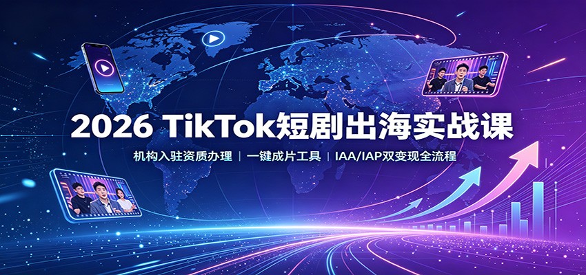 2026 TikTok短剧出海实战课：机构入驻资质办理，一键成片工具，IAA/IAP双变现全流程亿创资源网_优质资源分享平台_一站式资源获取亿创资源网 | 优质资源分享平台_一站式资源获取