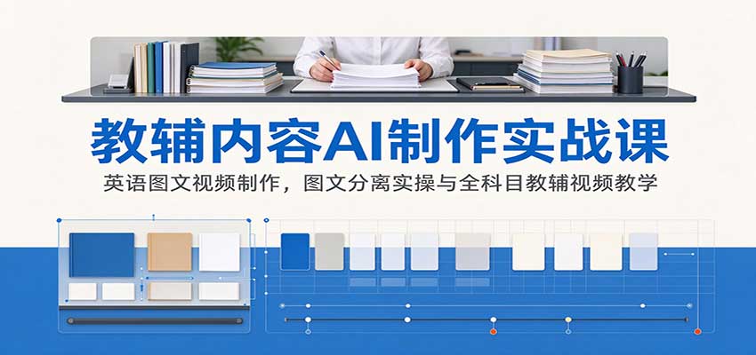 AI制作教辅内容实战课:英语图文视频制作,图文分离实操与全科目教辅视频教学亿创资源网_优质资源分享平台_一站式资源获取亿创资源网 | 优质资源分享平台_一站式资源获取