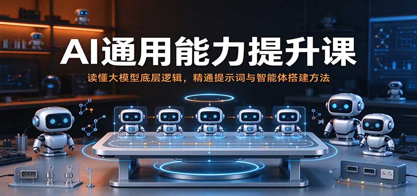AI通用能力提升课：读懂大模型底层逻辑，精通提示词与智能体搭建方法亿创资源网_优质资源分享平台_一站式资源获取亿创资源网 | 优质资源分享平台_一站式资源获取