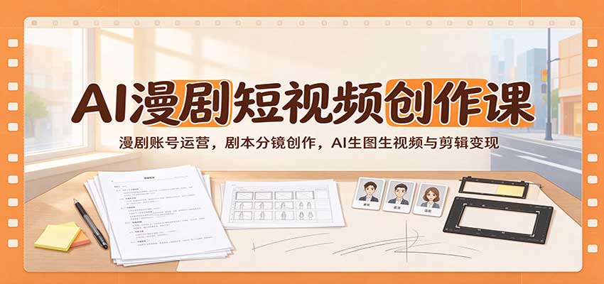 AI漫剧短视频创作课：漫剧账号运营，剧本分镜创作，AI生图生视频与剪辑变现亿创资源网_优质资源分享平台_一站式资源获取亿创资源网 | 优质资源分享平台_一站式资源获取