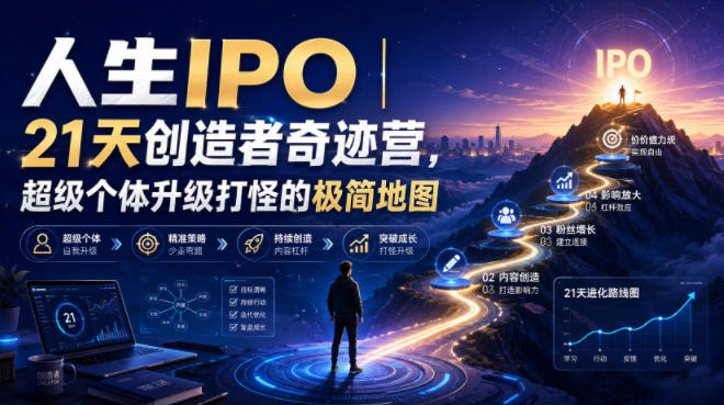 人生IPO︱21天创造者奇迹营，超级个体升级打怪的极简地图亿创资源网_优质资源分享平台_一站式资源获取亿创资源网 | 优质资源分享平台_一站式资源获取