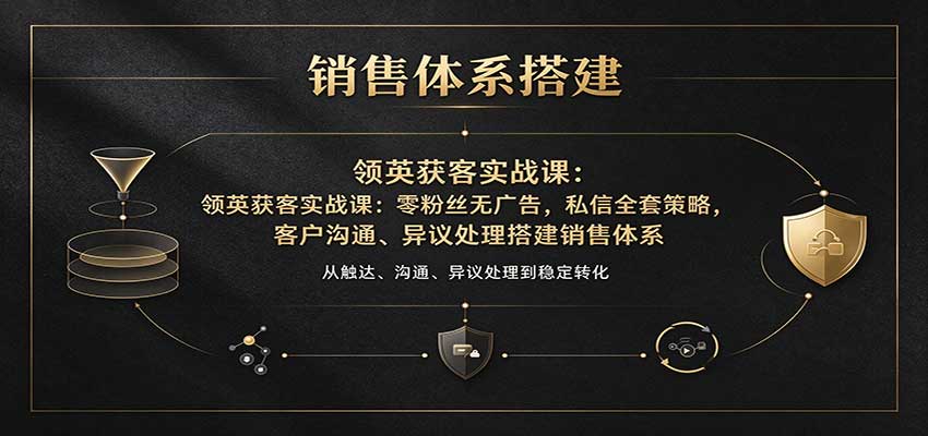 领英获客实战课：零粉丝无广告，私信全套策略，客户沟通、异议处理搭建销售体系亿创资源网_优质资源分享平台_一站式资源获取亿创资源网 | 优质资源分享平台_一站式资源获取