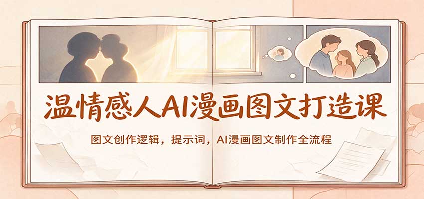 温情感人AI漫画图文打造课：图文创作逻辑，提示词，AI漫画图文制作全流程亿创资源网_优质资源分享平台_一站式资源获取亿创资源网 | 优质资源分享平台_一站式资源获取
