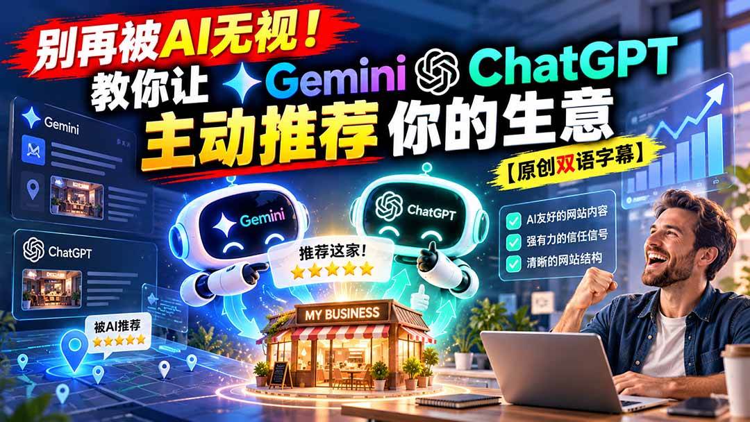 （20737期）别再被AI无视！教你让GeminiChatGPT主动推荐你的生意【原创双语字幕】亿创资源网_优质资源分享平台_一站式资源获取亿创资源网 | 优质资源分享平台_一站式资源获取