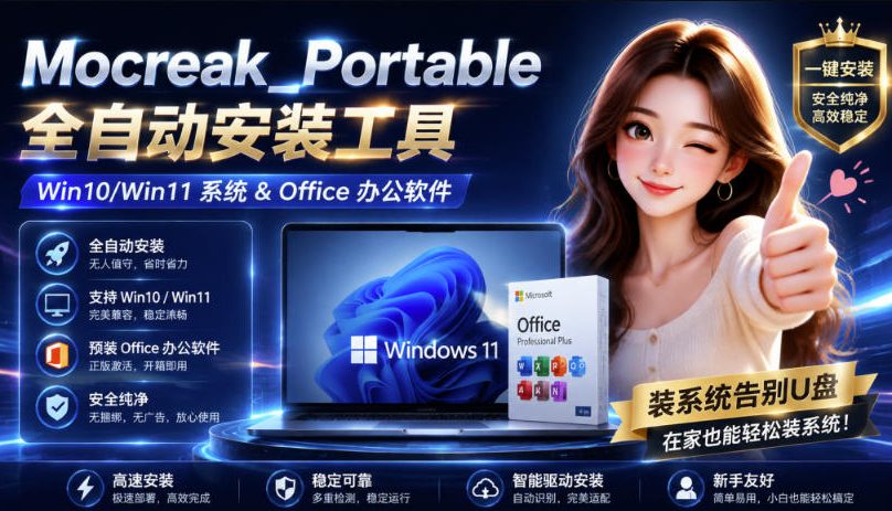 Mocreak全自动安装office和win10、win11系统，告别U盘装系统，使用安全可靠亿创资源网_优质资源分享平台_一站式资源获取亿创资源网 | 优质资源分享平台_一站式资源获取