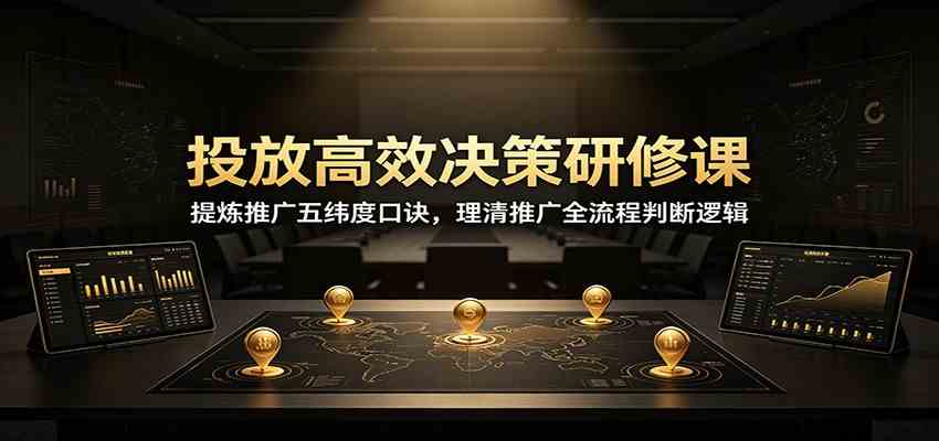 投放高效决策研修课：提炼推广五纬度口诀，理清推广全流程判断逻辑亿创资源网_优质资源分享平台_一站式资源获取亿创资源网 | 优质资源分享平台_一站式资源获取