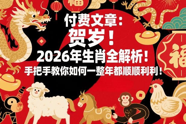 付费文章:贺岁!2026年生肖全解析!手把手教你如何一整年都顺顺利利!亿创资源网_优质资源分享平台_一站式资源获取亿创资源网 | 优质资源分享平台_一站式资源获取
