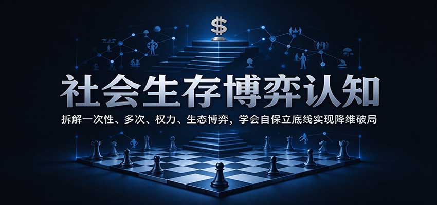 社会生存博弈认知：拆解一次性、多次、权力、生态博弈，学会自保立底线实现降维破局亿创资源网_优质资源分享平台_一站式资源获取亿创资源网 | 优质资源分享平台_一站式资源获取