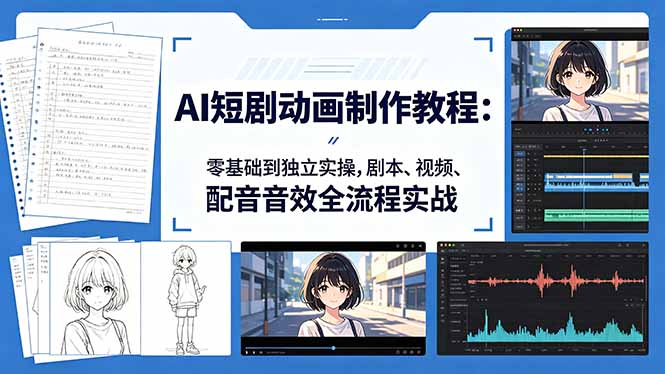 AI短剧动画制作教程：零基础到独立实操，剧本、视频、配音音效全流程实战亿创资源网_优质资源分享平台_一站式资源获取亿创资源网 | 优质资源分享平台_一站式资源获取