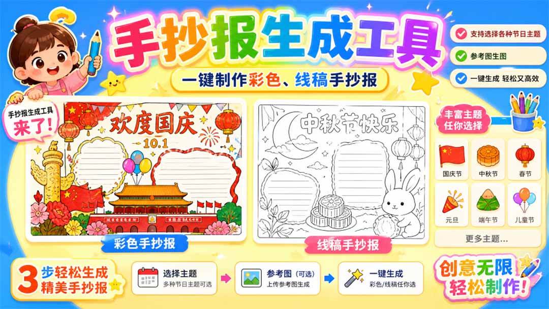 （20265期）手抄报批量生成工具来了，完全免费，告别豆包生图，这个高清无水印亿创资源网_优质资源分享平台_一站式资源获取亿创资源网 | 优质资源分享平台_一站式资源获取