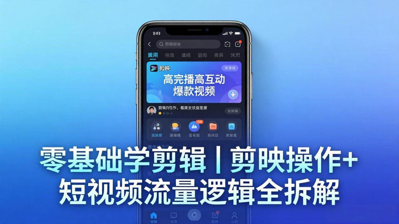 （18117期） 【零基础学剪辑】剪映操作+短视频流量逻辑全拆解｜手把手教你剪出高完播高互动爆款视频亿创资源网_优质资源分享平台_一站式资源获取亿创资源网 | 优质资源分享平台_一站式资源获取