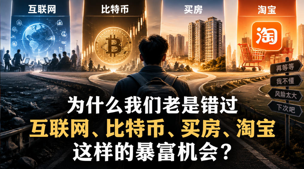 某社群付费文章：为什么我们老是错过互联网、比特币、买房、淘宝这样的暴富机会？亿创资源网_优质资源分享平台_一站式资源获取亿创资源网 | 优质资源分享平台_一站式资源获取