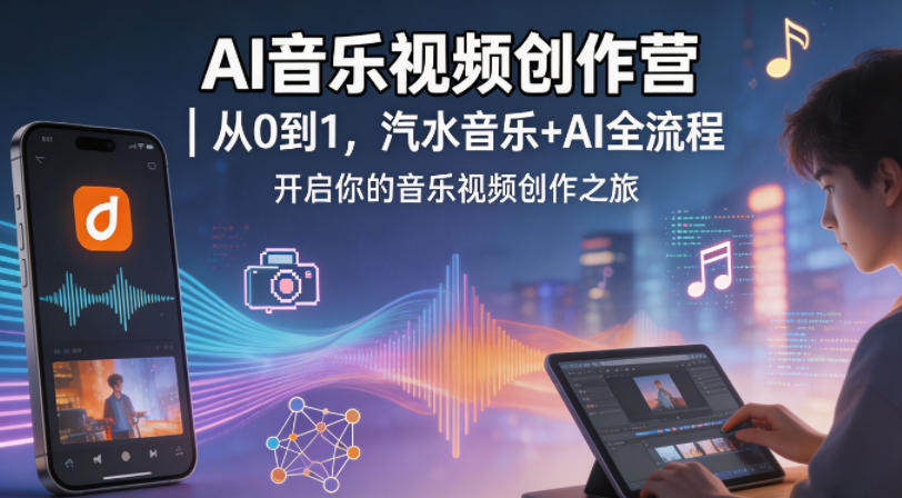 AI音乐视频创作营｜从0到1，汽水音乐+AI全流程，开启你的音乐视频创作之旅亿创资源网_优质资源分享平台_一站式资源获取亿创资源网 | 优质资源分享平台_一站式资源获取
