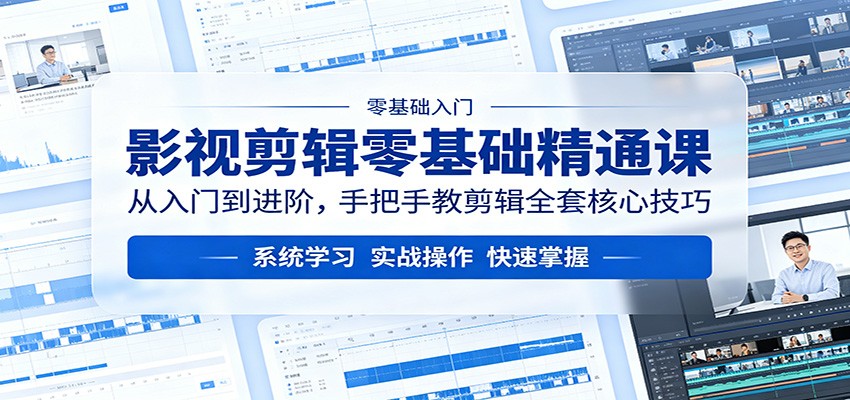 影视剪辑零基础精通课：从入门到进阶，手把手教剪辑全套核心技巧亿创资源网_优质资源分享平台_一站式资源获取亿创资源网 | 优质资源分享平台_一站式资源获取