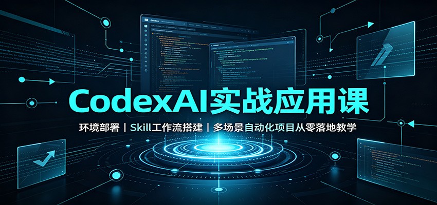 CodexAI实战应用课:环境部署Skill工作流搭建,多场景自动化项目从零落地教学亿创资源网_优质资源分享平台_一站式资源获取亿创资源网 | 优质资源分享平台_一站式资源获取